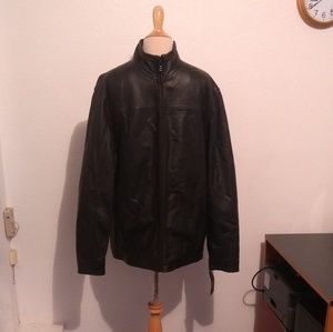 Alfani Black Leather Lined Jacket